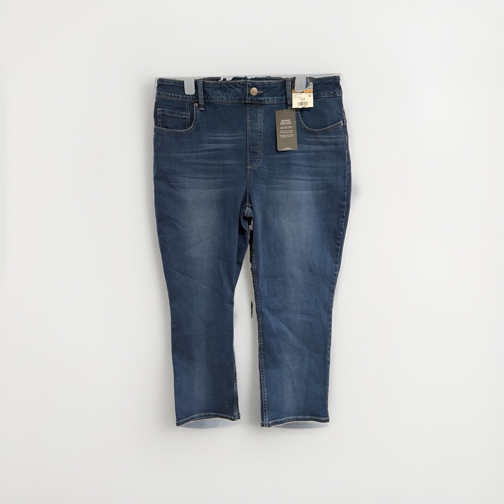 Lee womens jeans dark stretch denim slim fit CROP high rise 16 M skinny NEW W105